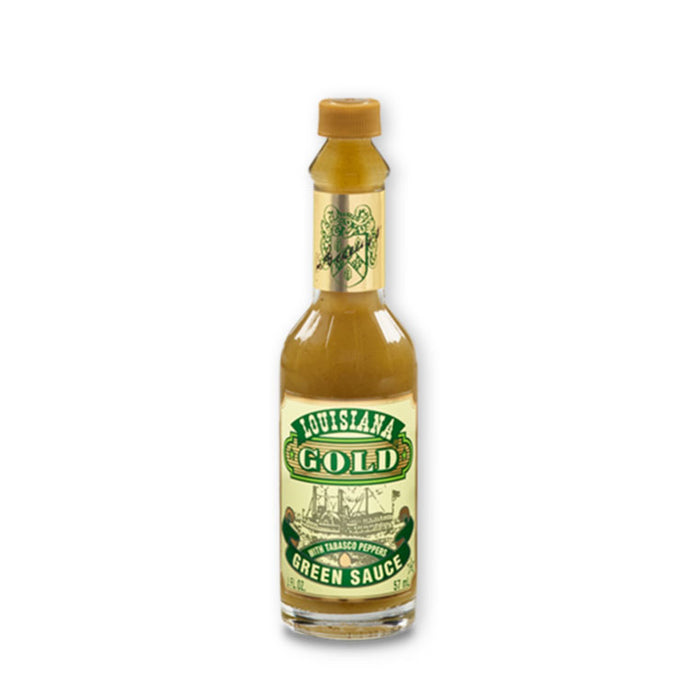 Green Sauce Louisiana GOLD Hot Sauce, Green Sauce Louisiana GOLD Hot Sauce Bottle, Louisiana GOLD,  Louisiana GOLD Green Sauce made with Tabasco Peppers, 2 FL OZ (57ML)